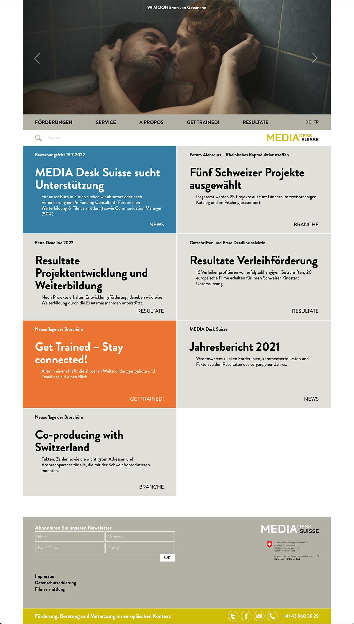 Webprojekt Mediadesk Schweiz Applikationen, Soziales & Kultur